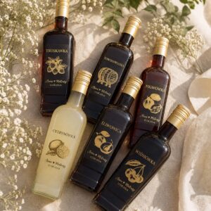Naklejki złocone na butelki